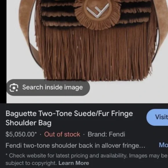 Fendi Brown Fringe Shoulder Bag - Picture 9 of 9